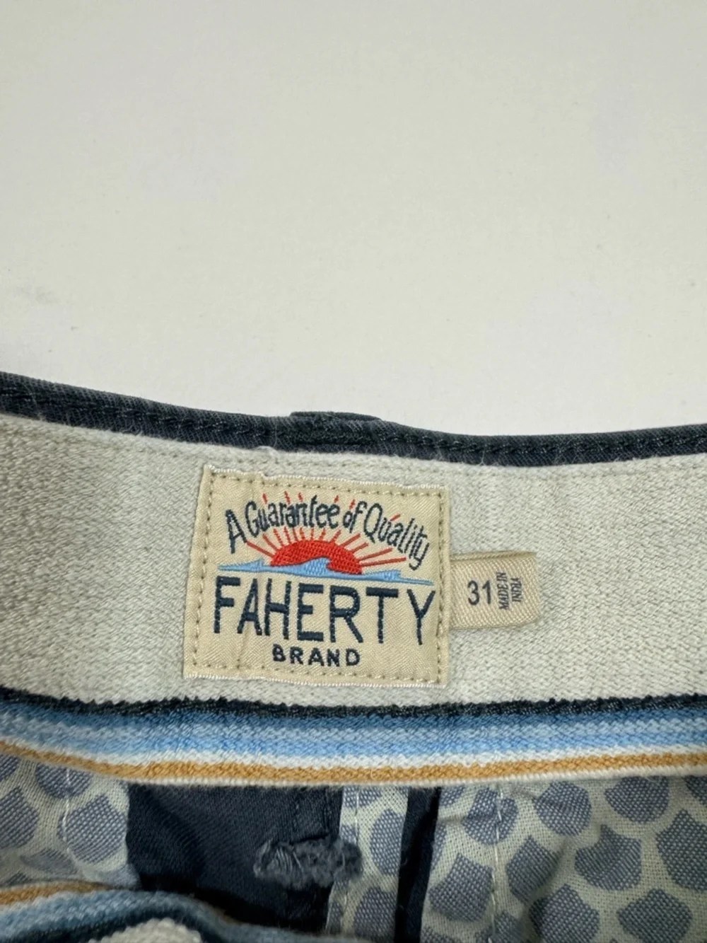 Faherty Island Life Shorts Blue 8” Chino